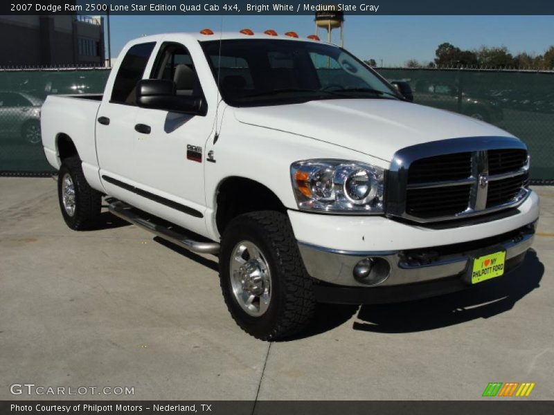 Bright White / Medium Slate Gray 2007 Dodge Ram 2500 Lone Star Edition Quad Cab 4x4