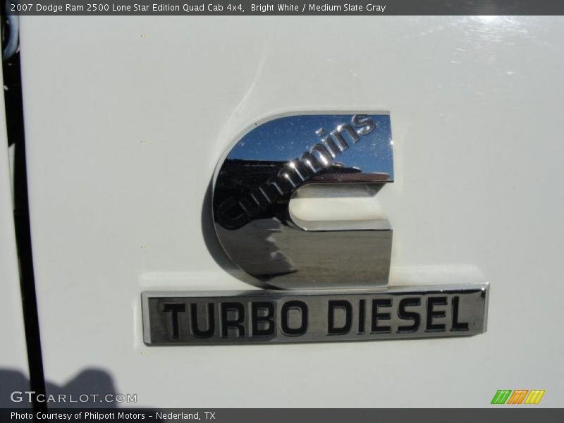 Bright White / Medium Slate Gray 2007 Dodge Ram 2500 Lone Star Edition Quad Cab 4x4
