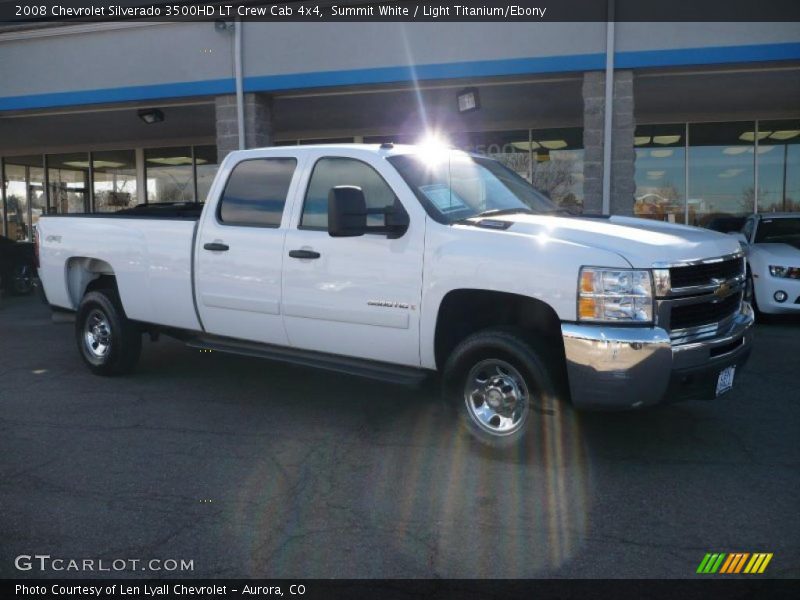 Summit White / Light Titanium/Ebony 2008 Chevrolet Silverado 3500HD LT Crew Cab 4x4