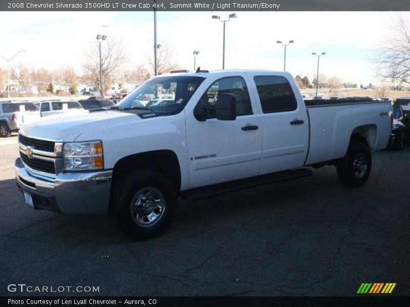 Summit White / Light Titanium/Ebony 2008 Chevrolet Silverado 3500HD LT Crew Cab 4x4