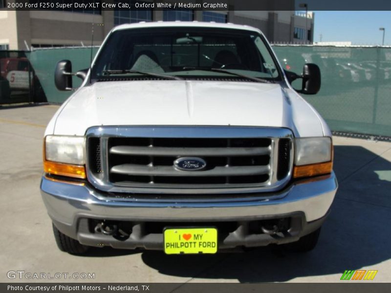 Oxford White / Medium Graphite 2000 Ford F250 Super Duty XLT Crew Cab