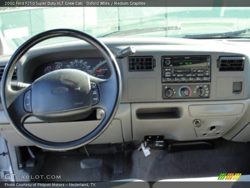 Oxford White / Medium Graphite 2000 Ford F250 Super Duty XLT Crew Cab