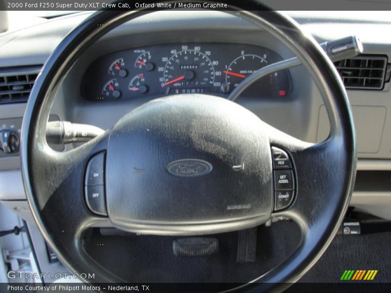 Oxford White / Medium Graphite 2000 Ford F250 Super Duty XLT Crew Cab