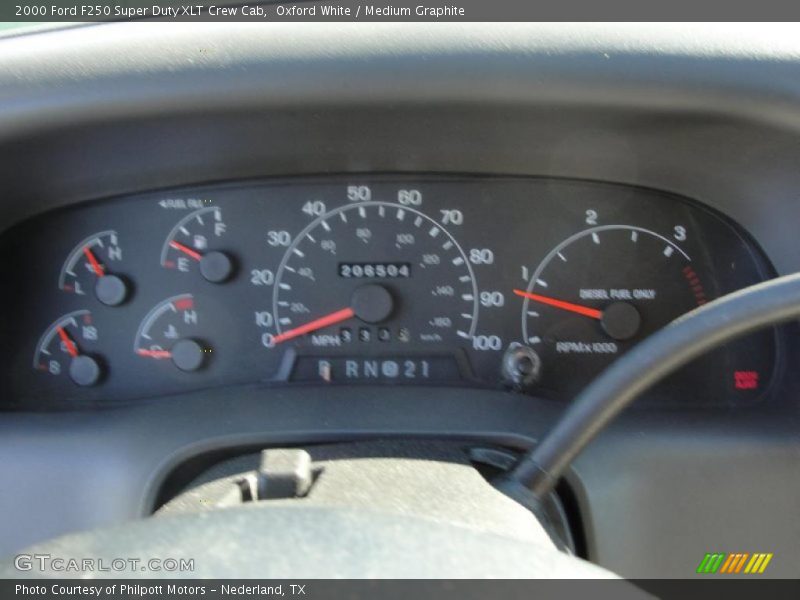 Oxford White / Medium Graphite 2000 Ford F250 Super Duty XLT Crew Cab