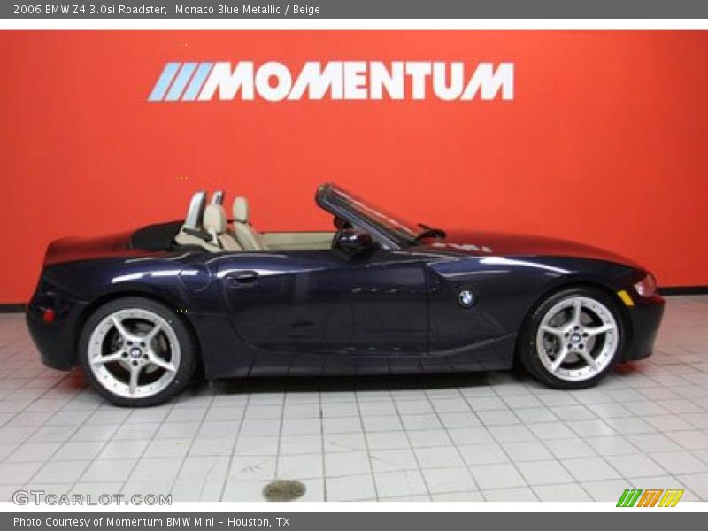 Monaco Blue Metallic / Beige 2006 BMW Z4 3.0si Roadster