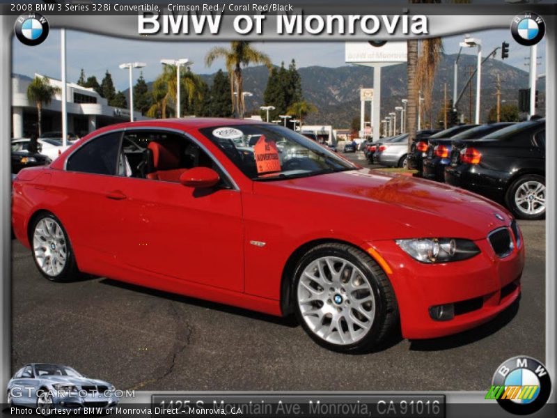 Crimson Red / Coral Red/Black 2008 BMW 3 Series 328i Convertible