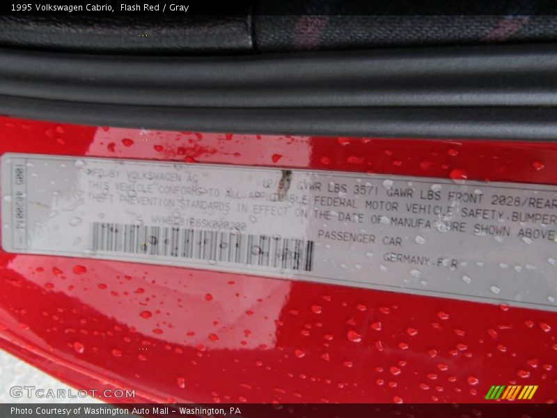 Flash Red / Gray 1995 Volkswagen Cabrio