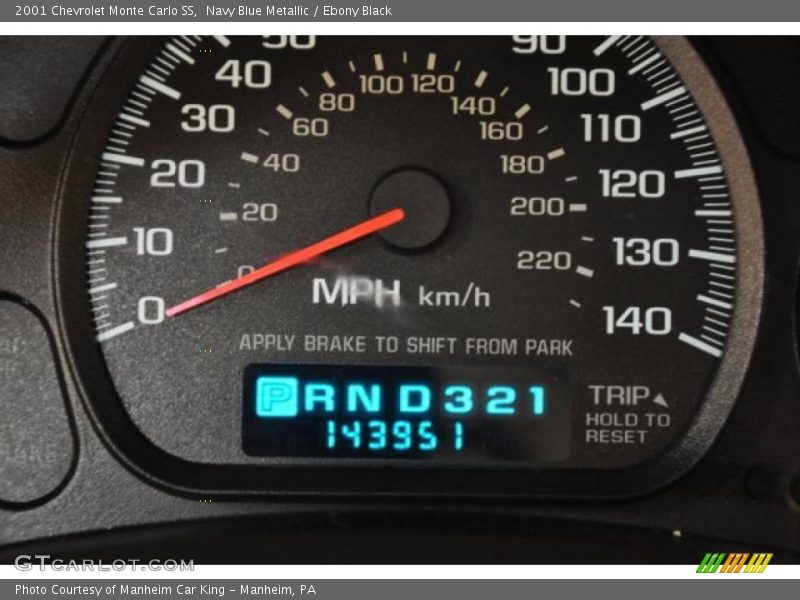 Navy Blue Metallic / Ebony Black 2001 Chevrolet Monte Carlo SS