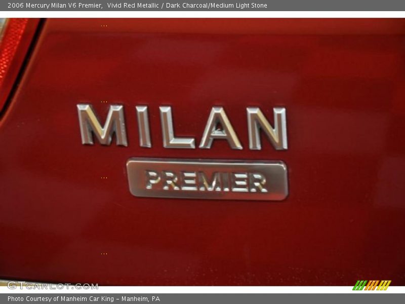 Vivid Red Metallic / Dark Charcoal/Medium Light Stone 2006 Mercury Milan V6 Premier