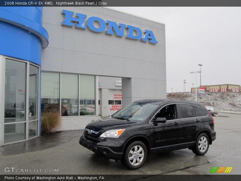 Nighthawk Black Pearl / Gray 2008 Honda CR-V EX 4WD