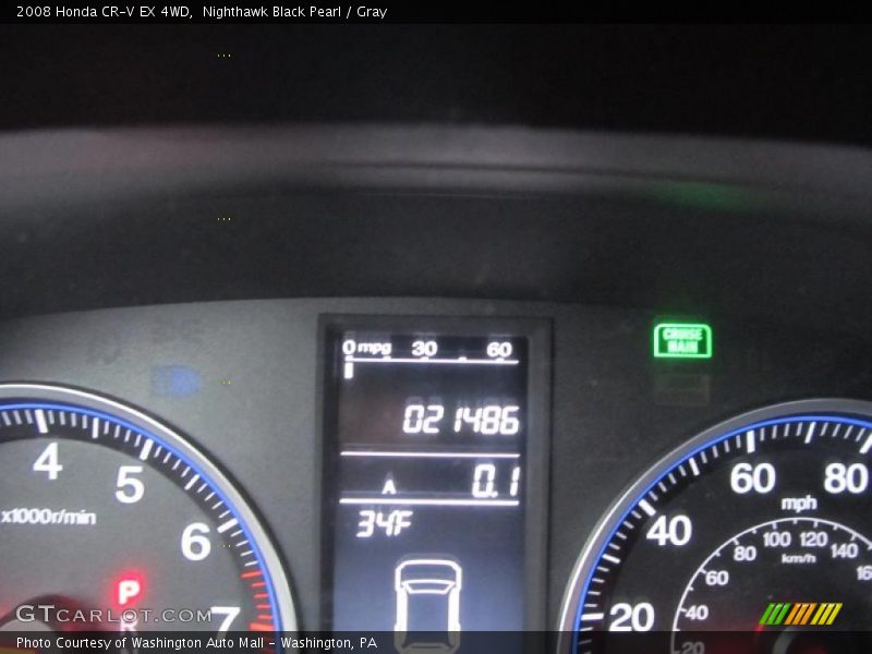 Nighthawk Black Pearl / Gray 2008 Honda CR-V EX 4WD