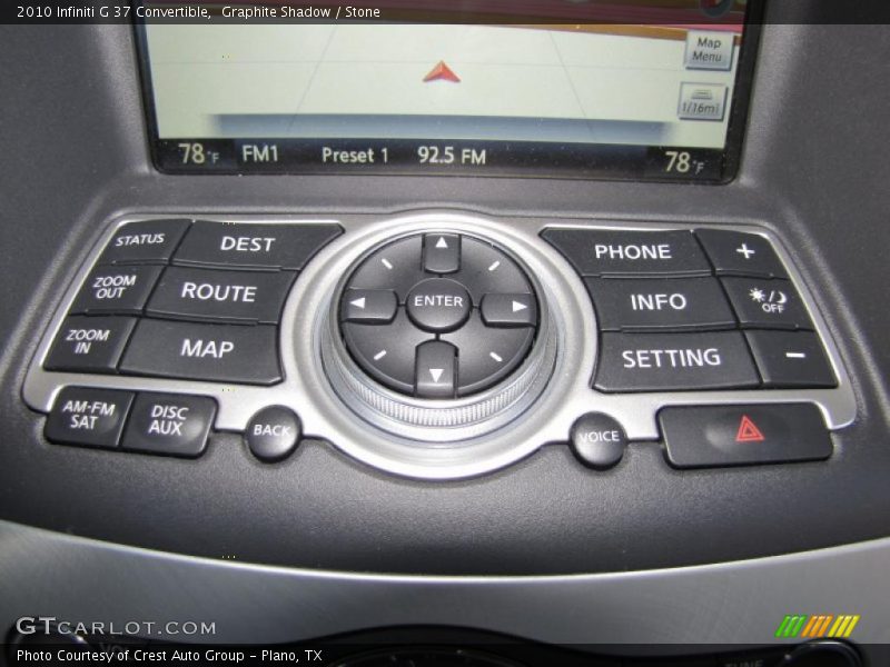 Navigation of 2010 G 37 Convertible