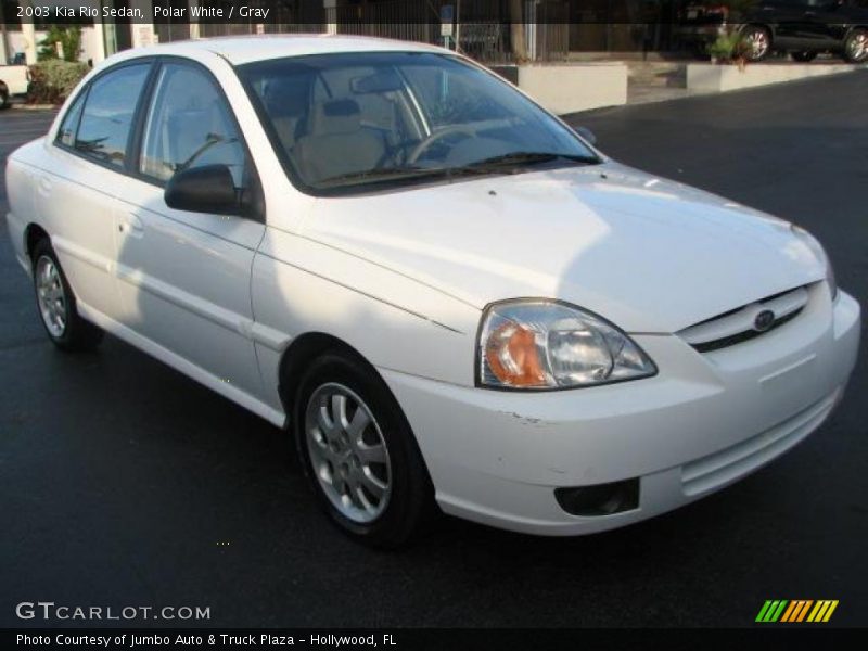 Polar White / Gray 2003 Kia Rio Sedan