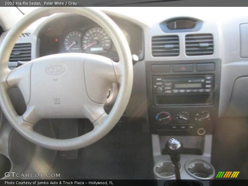 Polar White / Gray 2003 Kia Rio Sedan
