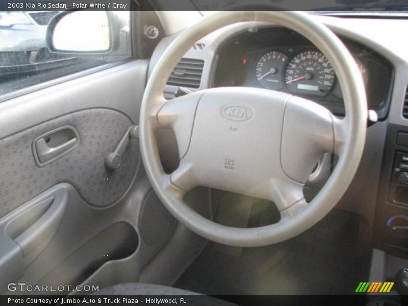 Polar White / Gray 2003 Kia Rio Sedan