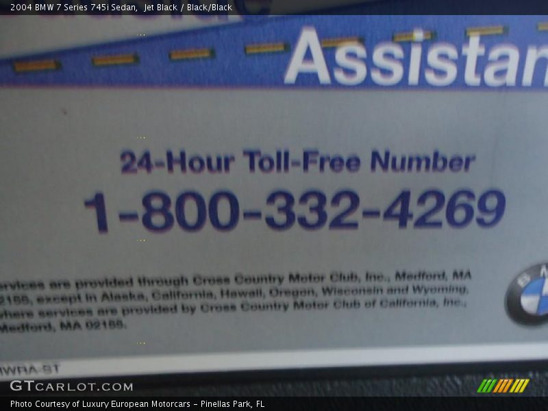 Jet Black / Black/Black 2004 BMW 7 Series 745i Sedan