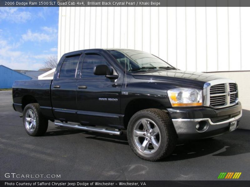 Brilliant Black Crystal Pearl / Khaki Beige 2006 Dodge Ram 1500 SLT Quad Cab 4x4