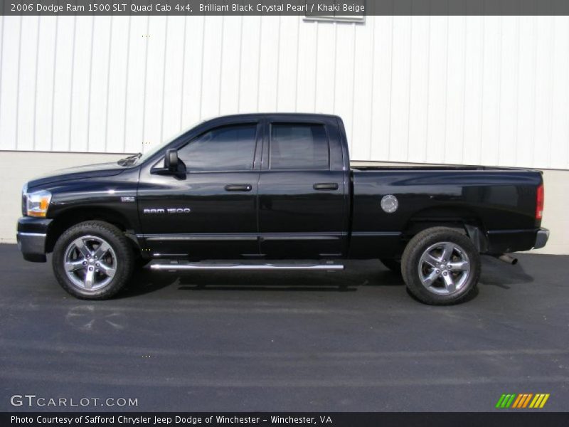 Brilliant Black Crystal Pearl / Khaki Beige 2006 Dodge Ram 1500 SLT Quad Cab 4x4