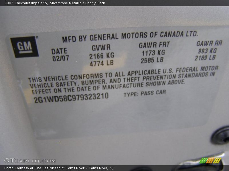 Silverstone Metallic / Ebony Black 2007 Chevrolet Impala SS
