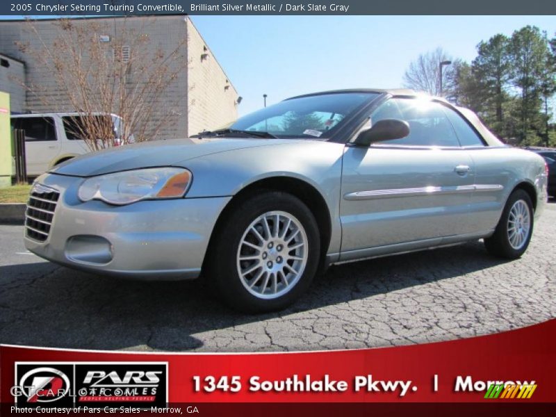 Brilliant Silver Metallic / Dark Slate Gray 2005 Chrysler Sebring Touring Convertible