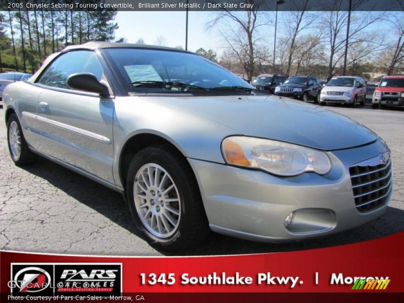 Brilliant Silver Metallic / Dark Slate Gray 2005 Chrysler Sebring Touring Convertible