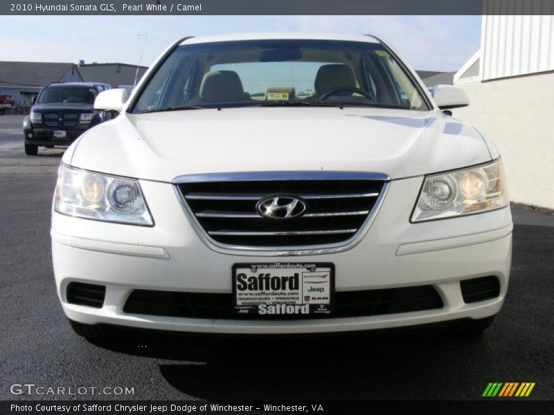Pearl White / Camel 2010 Hyundai Sonata GLS