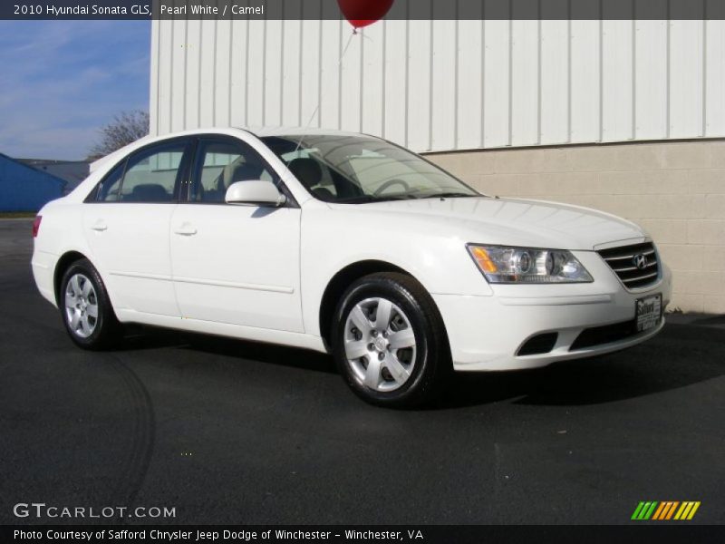 Pearl White / Camel 2010 Hyundai Sonata GLS