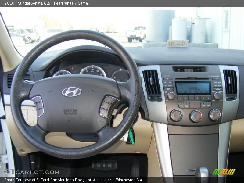 Pearl White / Camel 2010 Hyundai Sonata GLS