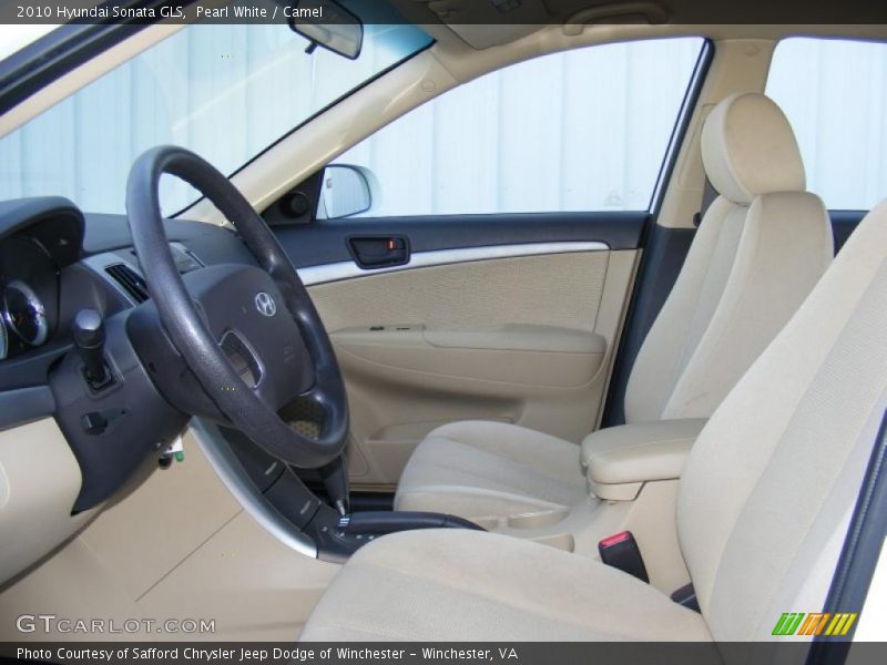 Pearl White / Camel 2010 Hyundai Sonata GLS