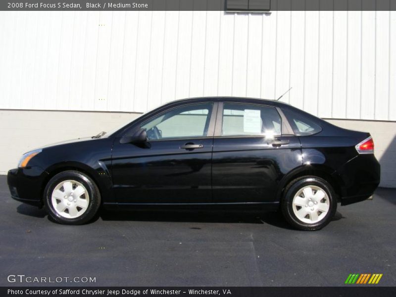 Black / Medium Stone 2008 Ford Focus S Sedan