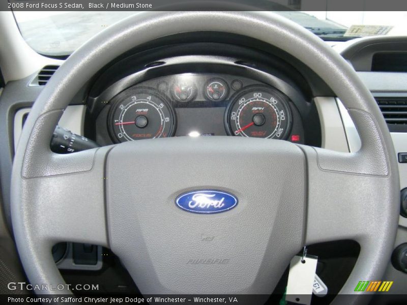 Black / Medium Stone 2008 Ford Focus S Sedan