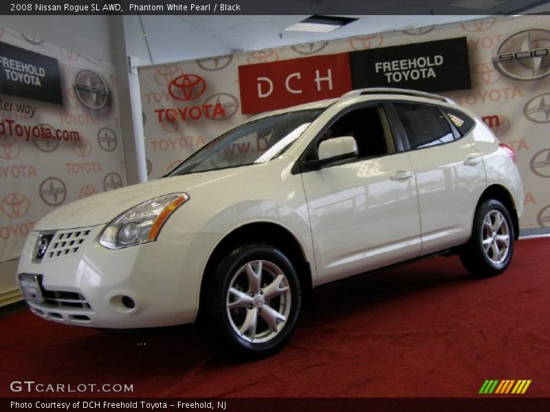 Phantom White Pearl / Black 2008 Nissan Rogue SL AWD