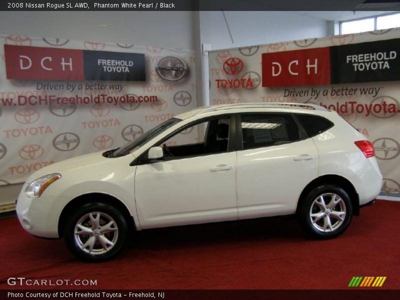 Phantom White Pearl / Black 2008 Nissan Rogue SL AWD