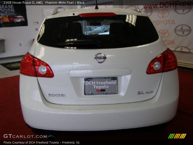 Phantom White Pearl / Black 2008 Nissan Rogue SL AWD