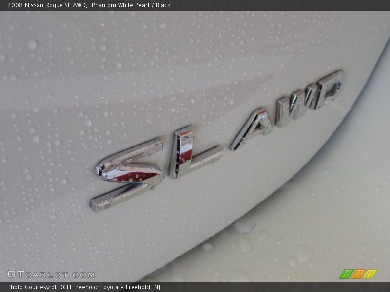 Phantom White Pearl / Black 2008 Nissan Rogue SL AWD