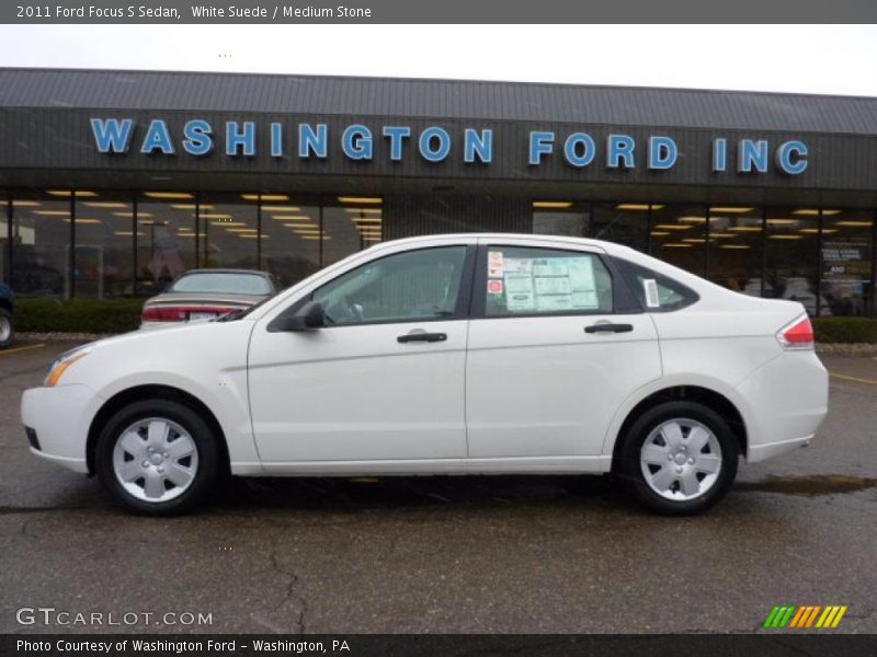 White Suede / Medium Stone 2011 Ford Focus S Sedan