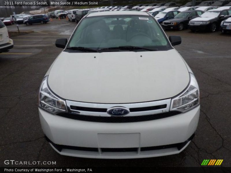 White Suede / Medium Stone 2011 Ford Focus S Sedan