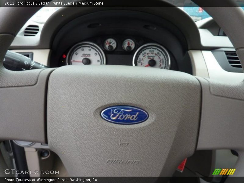 White Suede / Medium Stone 2011 Ford Focus S Sedan