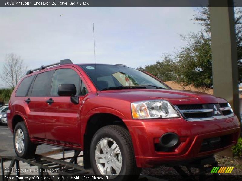 Rave Red / Black 2008 Mitsubishi Endeavor LS