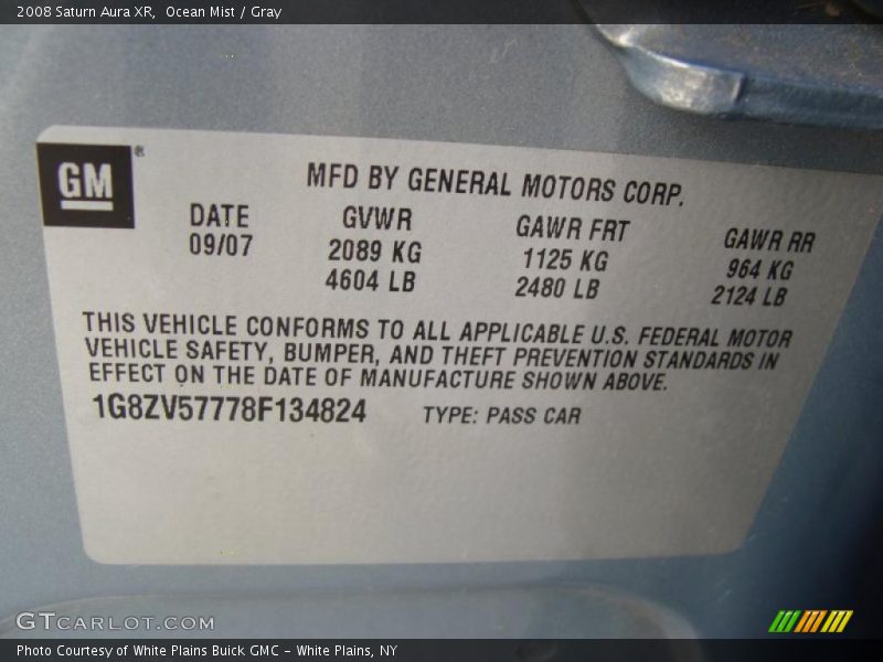 Ocean Mist / Gray 2008 Saturn Aura XR