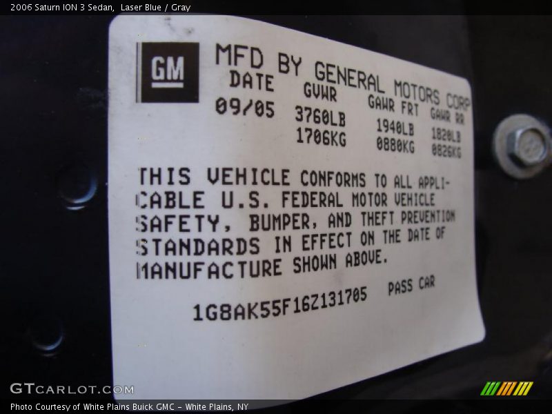 Laser Blue / Gray 2006 Saturn ION 3 Sedan