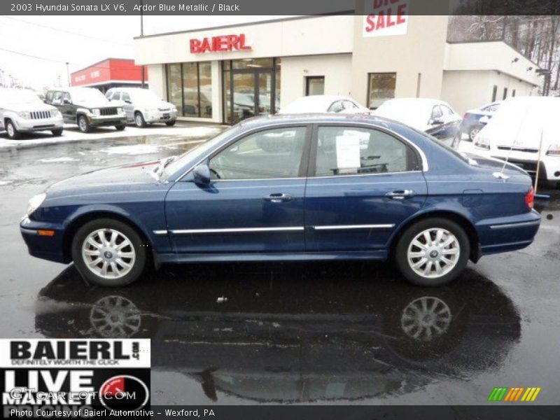 Ardor Blue Metallic / Black 2003 Hyundai Sonata LX V6