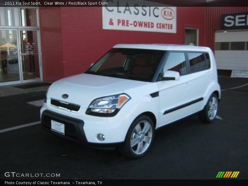 Clear White / Red/Black Sport Cloth 2011 Kia Soul Sport