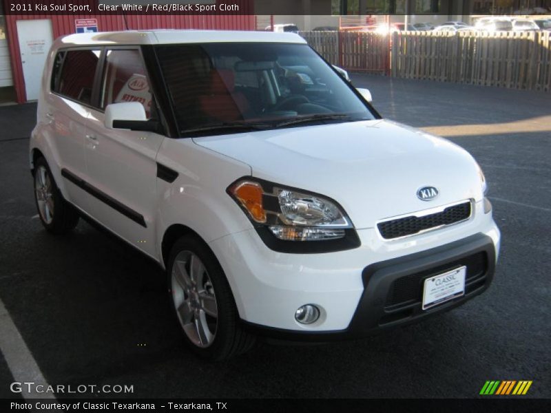 Clear White / Red/Black Sport Cloth 2011 Kia Soul Sport