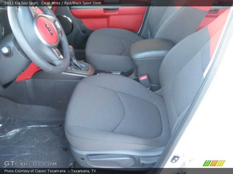 Clear White / Red/Black Sport Cloth 2011 Kia Soul Sport