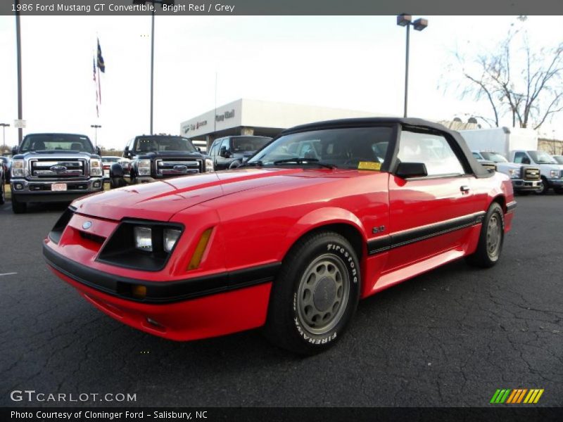 Bright Red / Grey 1986 Ford Mustang GT Convertible