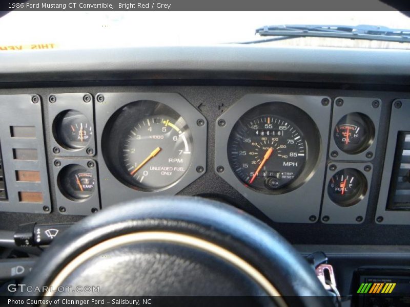 Bright Red / Grey 1986 Ford Mustang GT Convertible