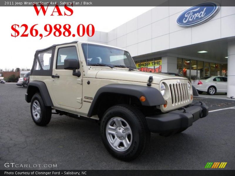 Sahara Tan / Black 2011 Jeep Wrangler Sport 4x4