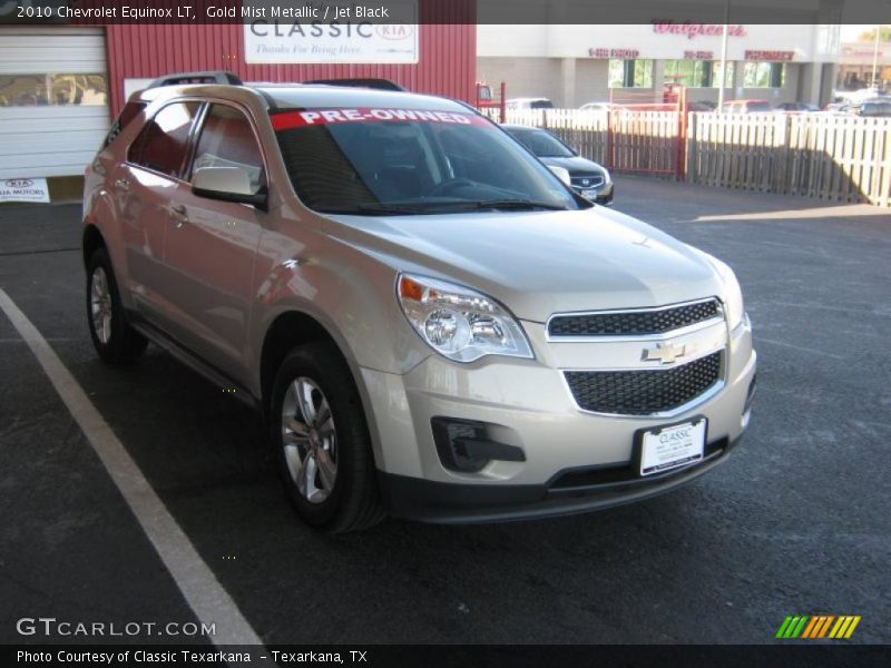 Gold Mist Metallic / Jet Black 2010 Chevrolet Equinox LT