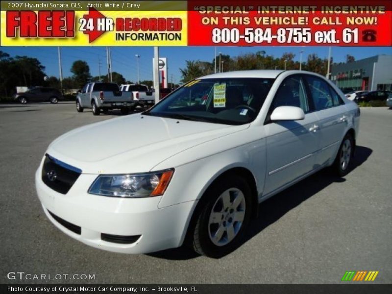 Arctic White / Gray 2007 Hyundai Sonata GLS